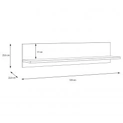 Loftscape Tablette murale Mazzo - Noir / Imitation chêne artisan -Luxe Intérieur Magasin 1000285791 210819 12212500009 SKETCH DETAILS P000000001000285791 sketch