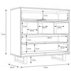 Red Living Commode Trylith - Imitation chêne rustique / Noir -Luxe Intérieur Magasin 1000295077 211125 144852000514 SKETCH DETAILS P000000001000295077 sketch
