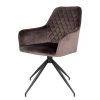 Red Living Chaise à accoudoirs Colachel II - Velours / Acier - Marron / Noir