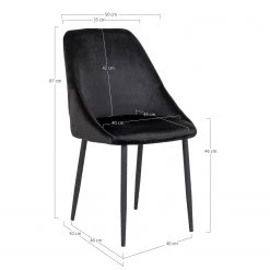 Red Living Chaises capitonnées Halley II (lot de 2) - Noir -Luxe Intérieur Magasin 1000299421 220131 083302000500 SKETCH DETAILS P000000001000299421 sketch