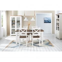 Maison Belfort Salle à manger Balignton (5 éléments) - Blanc - Largeur : 160 cm -Luxe Intérieur Magasin 1000299529 220217 020 MOOD DETAILS P000000001000299529 mood