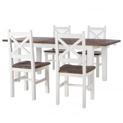 Maison Belfort Salle à manger Balignton (5 éléments) - Blanc - Largeur : 160 cm -Luxe Intérieur Magasin 1000299529 220303 030 DETAILS P000000001000299529