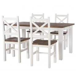 Maison Belfort Salle à manger Balignton (5 éléments) - Blanc - Largeur : 160 cm -Luxe Intérieur Magasin 1000299529 220303 031 DETAILS P000000001000299529