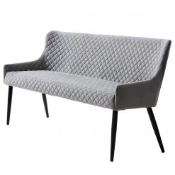 Red Living Banquette Elbi II - Velours / Fer - Gris clair / Noir