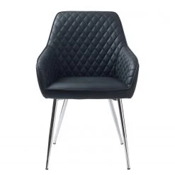 Red Living Chaises à accoudoirs Dela III (lot de 2) - Imitation cuir / Fer - Noir / Chrome -Luxe Intérieur Magasin 1000303600 211117 16473800084 DETAILS P000000001000303600