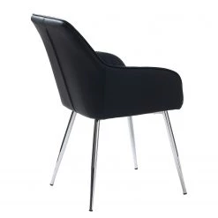 Red Living Chaises à accoudoirs Dela III (lot de 2) - Imitation cuir / Fer - Noir / Chrome -Luxe Intérieur Magasin 1000303600 211117 16473800088 DETAILS P000000001000303600