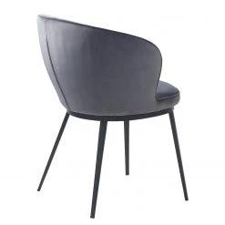 Red Living Chaise à accoudoirs Cheia II - Velours / Fer - Gris clair / Noir -Luxe Intérieur Magasin 1000303607 211117 164740000123 DETAILS P000000001000303607