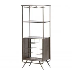 Red Living Range-bouteilles Clubster - Métal - Gris antique