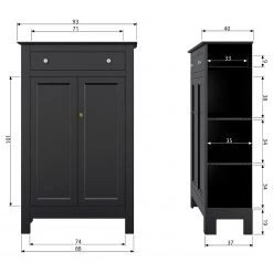 Ridgevalley Buffet haut Lamar - Pin massif - Noir -Luxe Intérieur Magasin 1000304180 211029 12341600716 SKETCH DETAILS P000000001000304180 sketch