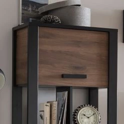 Red Living Étagère Norddal III - Imitation noyer / Noir -Luxe Intérieur Magasin 1000304809 211027 104958000116 DETAILS P000000001000304809