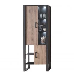 Red Living Vitrine Norddal - Imitation noyer / Noir -Luxe Intérieur Magasin 1000304815 211027 105055000124 DETAILS P000000001000304815