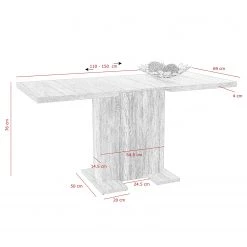 Loftscape Table Franzie - (Extensible) - Imitation béton / Blanc -Luxe Intérieur Magasin 1000309911 211117 170154000518 SKETCH DETAILS P000000001000309911 sketch