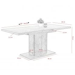 Loftscape Table Aton II - (Extensible) Imitation chêne artisan / Noir -Luxe Intérieur Magasin 1000309973 211117 17121300734 SKETCH DETAILS P000000001000309973 sketch