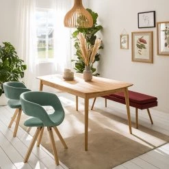 Mørteens Chaise à accoudoirs Buggio - Tissu / Hévéa massif - Tissu Cors: Gris menthe - Lot de 2 -Luxe Intérieur Magasin 1000312396 211202 13142200040 MOOD DETAILS P000000001000312396 mood