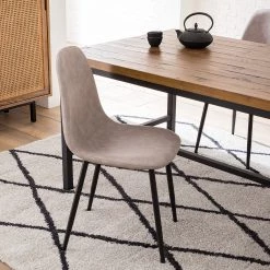 Mørteens Chaise capitonnée Iskmo VII - Imitation cuir / Métal - Noir - Taupe - Lot de 4 -Luxe Intérieur Magasin 1000312597 211210 09245800167 MOOD DETAILS P000000001000312597 mood