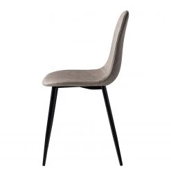 Mørteens Chaise capitonnée Iskmo VII - Imitation cuir / Métal - Noir - Taupe - Lot de 4 -Luxe Intérieur Magasin 1000312597 211210 09245800181 DETAILS P000000001000312597