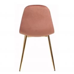 Jack & Alice Chaise Yoyce II - Velours / Métal - Doré - Velours Tiru: Saumon - Lot de 4 -Luxe Intérieur Magasin 1000312631 211206 08175200050 DETAILS P000000001000312631
