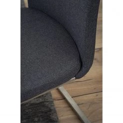 Fredriks Chaises cantilever Marco II - Tissage à plat / Acier inoxydable - Anthracite - Lot de 4 -Luxe Intérieur Magasin 1000313228 211209 14223100074 DETAILS P000000001000313228