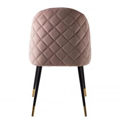 Jack & Alice Chaise capitonnée Farum - Velours / Acier - Noir - Velours Zala: Rose vieilli - Lot de 2 -Luxe Intérieur Magasin 1000313393 211208 12180300049 DETAILS P000000001000313393