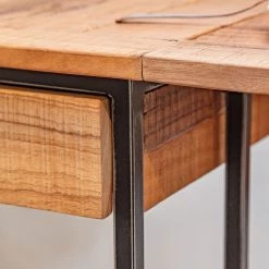 Red Living Table Savella - (extensible) Bois recyclé massif / Fer - Bois recyclé / Noir -Luxe Intérieur Magasin 1000315229 211214 16250700075 DETAILS P000000001000315229