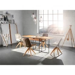 Red Living Table Savella - (extensible) Bois recyclé massif / Fer - Bois recyclé / Noir -Luxe Intérieur Magasin 1000315229 220125 172755000020 MOOD DETAILS P000000001000315229 mood