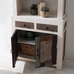 Wolf-Möbel Vaisselier Goa White - Partiellement en manguier massif - Manguier vintage blanc -Luxe Intérieur Magasin 1000326948 220621 036 DETAILS P000000001000326948