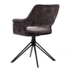 Loftscape Chaises à accoudoirs Moala II (lot de 2) - Velours / Acier - Gris vintage / Noir -Luxe Intérieur Magasin 1000329352 220203 161419000050 DETAILS P000000001000329352