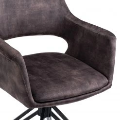 Loftscape Chaises à accoudoirs Moala II (lot de 2) - Velours / Acier - Gris vintage / Noir -Luxe Intérieur Magasin 1000329352 220203 161419000060 DETAILS P000000001000329352