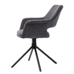 Loftscape Chaise à accoudoirs Keldur II (lot de 2) - Tissu / Acier - Gris / Noir -Luxe Intérieur Magasin 1000329354 220203 16142000035 DETAILS P000000001000329354