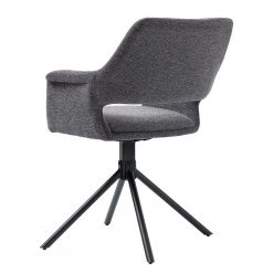Loftscape Chaise à accoudoirs Keldur II (lot de 2) - Tissu / Acier - Gris / Noir -Luxe Intérieur Magasin 1000329354 220203 16142000040 DETAILS P000000001000329354