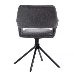 Loftscape Chaise à accoudoirs Keldur II (lot de 2) - Tissu / Acier - Gris / Noir -Luxe Intérieur Magasin 1000329354 220203 16142000050 DETAILS P000000001000329354