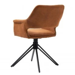 Loftscape Chaises à accoudoirs Moala I (lot de 2) - Microfibre / Acier - Marron vintage / Noir -Luxe Intérieur Magasin 1000329355 220203 16142000050 DETAILS P000000001000329355