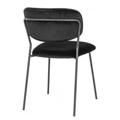 Loftscape Chaises capitonnées Muel II (lot de 2) - Velours / Acier - Noir / Anthracite -Luxe Intérieur Magasin 1000336494 220223 032 DETAILS P000000001000336494