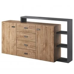 Loftscape Buffet Littor - Anthracite / Imitation chêne