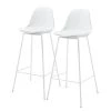 Loftscape Chaises de bar Royale (lot de 2) - Matière plastique et imitation cuir / Acier - Blanc