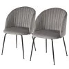 Loftscape Chaises Lumi III (lot de 2) - Velours / Acier - Gris / Noir