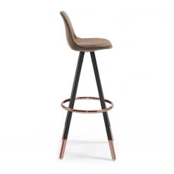 Ars manufacti Chaises de bar Zibo (lot de 2) - Imitation cuir / Métal - Cuivre - Beige vieilli -Luxe Intérieur Magasin 1000340246 220414 030 DETAILS P000000001000340246