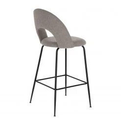 Loftscape Chaises de bar Pignola (lot de 4) - Tissu / Acier - Gris clair / Noir -Luxe Intérieur Magasin 1000340248 220414 035 DETAILS P000000001000340248