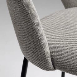 Loftscape Chaises de bar Pignola (lot de 4) - Tissu / Acier - Gris clair / Noir -Luxe Intérieur Magasin 1000340248 220414 045 DETAILS P000000001000340248