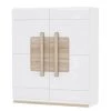 Loftscape Buffet haut Toscana I - Éclairage inclus Blanc brillant / Imitation chêne Nelson