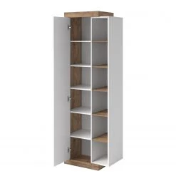 Loftscape Vitrine Shipley - Blanc brillant / Imitation chêne -Luxe Intérieur Magasin 1000342831 220412 030 DETAILS P000000001000342831