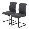 Red Living Chaises cantilever Playa II (lot de 2) - Tissu / Acier - Gris / Noir