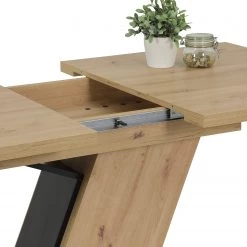 Loftscape Salle à manger Vallen (7 éléments) - (Extensible) Anthracite / Imitation chêne artisan -Luxe Intérieur Magasin 1000343888 220407 033 DETAILS P000000001000343888