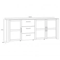 Ridgevalley Buffet Vassia II - Imitation chêne Navy / Imitation chêne Riviera -Luxe Intérieur Magasin 1000344683 220414 500 SKETCH DETAILS P000000001000344683 sketch