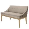 Tom Tailor Banquette Cozy II - Tissage à plat / Hêtre massif - Beige - Largeur : 130 cm - Hêtre clair