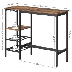 Red Living Table haute Vilhena - Imitation bois recyclé / Noir -Luxe Intérieur Magasin 1000347219 220513 500 SKETCH DETAILS P000000001000347219 sketch