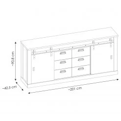 Ridgevalley Enfilade Shutter II - Imitation pin blanc -Luxe Intérieur Magasin 1000348676 220505 500 SKETCH DETAILS P000000001000348676 sketch