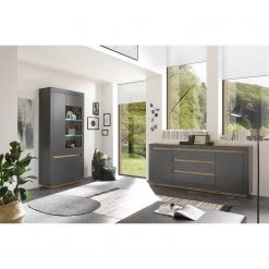 Loftscape Vitrine haute Accra - Anthracite / Imitation chêne -Luxe Intérieur Magasin 1000348817 220506 021 MOOD DETAILS P000000001000348817 mood