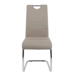 Loftscape Chaise cantilever La Paz - Imitation cuir / Métal - Chrome - Cappuccino - Lot de 4 -Luxe Intérieur Magasin 1000352382 220610 040 DETAILS P000000001000352382