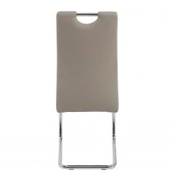 Loftscape Chaise cantilever La Paz - Imitation cuir / Métal - Chrome - Cappuccino - Lot de 4 -Luxe Intérieur Magasin 1000352382 220610 070 DETAILS P000000001000352382